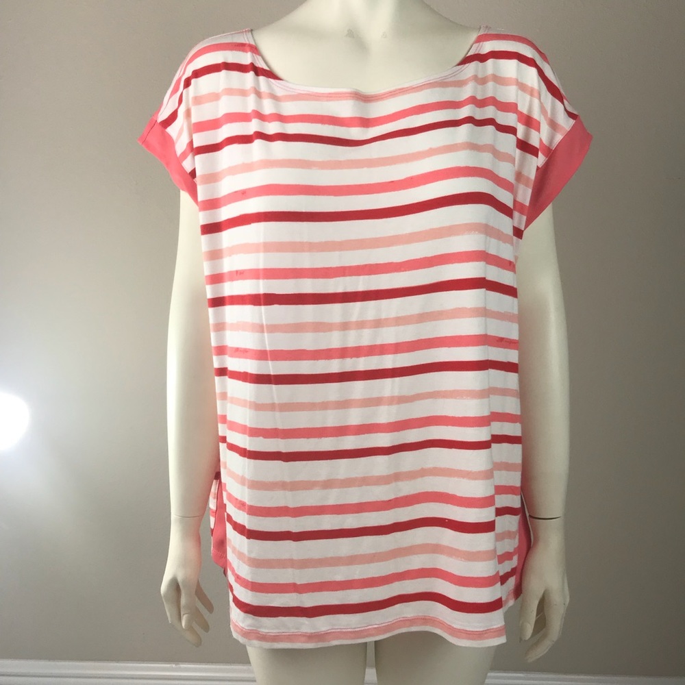 Coral Striped Shirt Size Xl - Picture 2 of 5